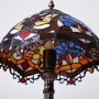 Lampada d'ispirazione Tiffany con mosaico floreale in vetro