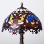 Lampada d'ispirazione Tiffany con mosaico floreale in vetro