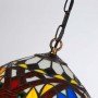 Lampada a sospensione di ispirazione Tiffany con mosaico floreale in vetro