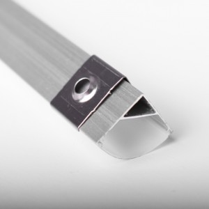 Profilo angolare in alluminio con diffusore, 4 tappi e 4 clip - Striscia LED fino a 10 mm - 2 metri
