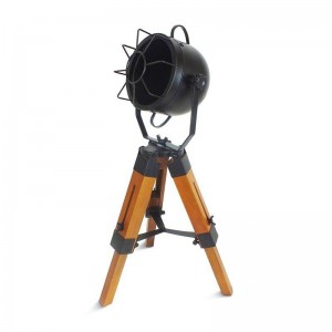 Lampada vintage Tachicom con treppiede in legno