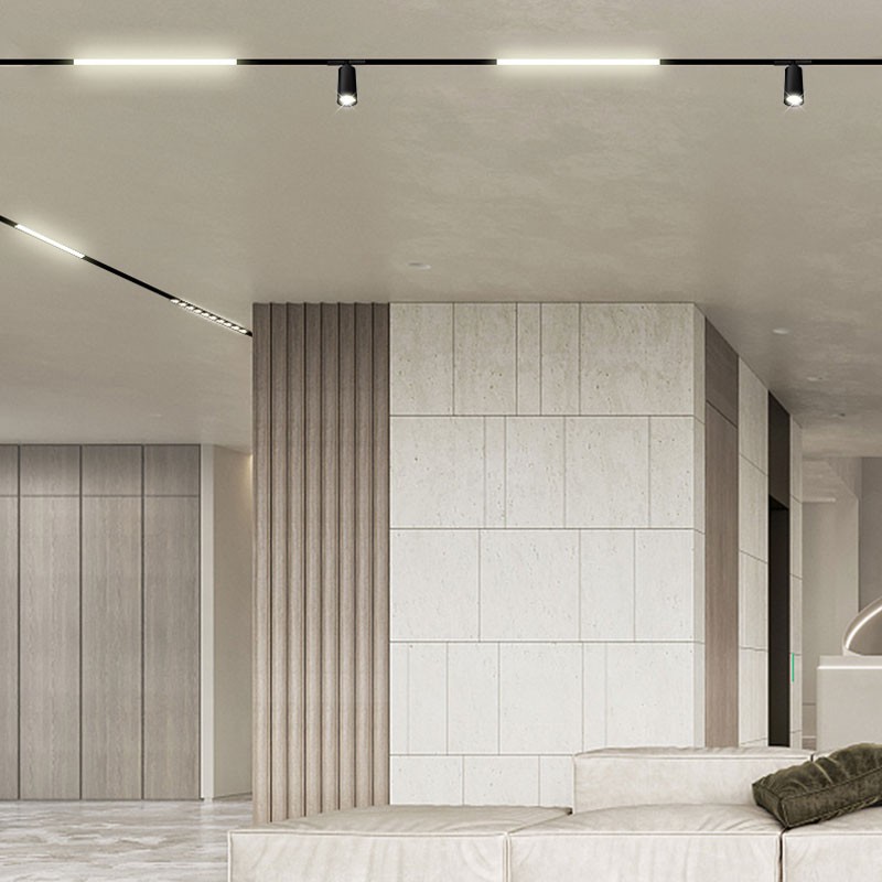 Faretto LED a binario magnetico 48V - 6W - Nero Faretto LED a binario magnetico 48V - 6W - Nero