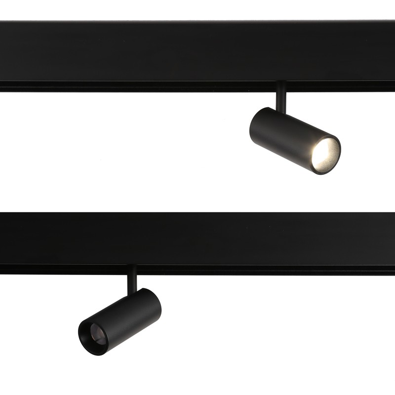Faretto LED a binario magnetico 48V - 6W - Nero Faretto LED a binario magnetico 48V - 6W - Nero