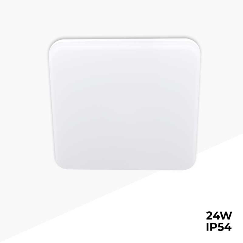 Plafoniera LED da superficie - quadrata bianca 24W 2640LM IP54 Plafoniera LED da superficie - quadrata bianca 24W 2640LM IP54