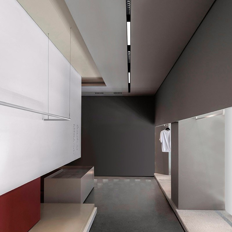 Faretto lineare LED opalino per binario magnetico 48V - 20W Faretto lineare LED opalino per binario magnetico 48V - 20W