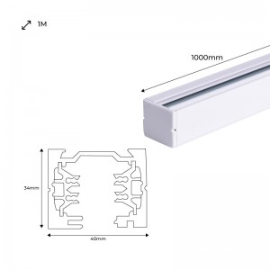 Binario trifase per faretti LED - barra da 1 metro