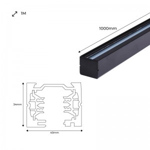 Binario trifase per faretti LED - barra da 1 metro - grafico