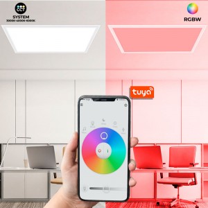 Pannello LED da incasso WIFI SMART RGB / RGBW + CCT - 60x60 cm - 40W