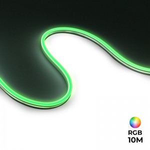 Neon RGB flessibile 10 metri 11W/m 24V 10x18mm IP67 KIT completo