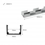 Profilo flessibile in alluminio 16x10mm per guaine in silicone - 2 metri