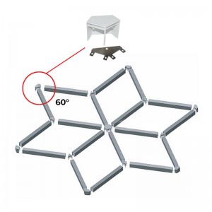 Connettore angolare a 60° per sospensione lineare a LED