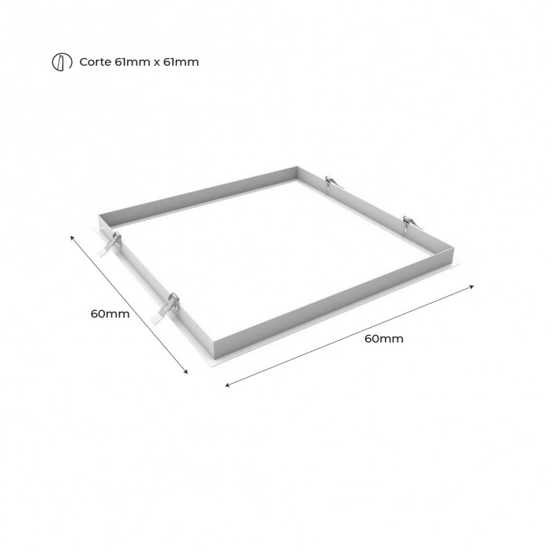 Kit cornice da incasso per pannelli LED 60x60