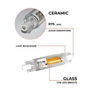 Lampadina LED R7S 78mm - 600lm - COB - 4W