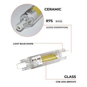 Lampadina LED R7S 78mm - 600lm - COB - 4W