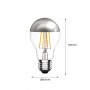 Lampadina Led effetto specchio - argento E27 6W