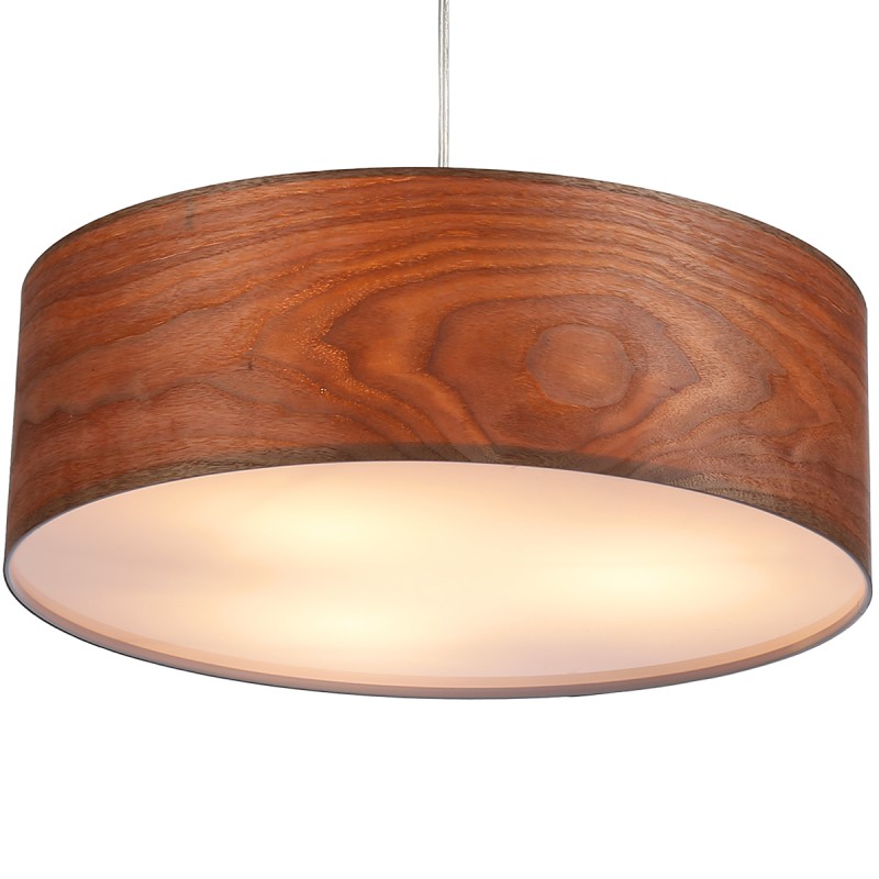 Lampada a sospensione con paralume effetto legno "MATAGALLS" - 3xE27 Lampada a sospensione con paralume effetto legno "MATAGALLS" - 3xE27