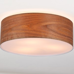 Lampada da soffitto con paralume effetto legno "AGUDES" - 3xE27