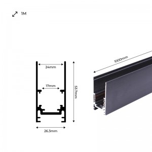 Binario magnetico 48V + kit di sospensione - 1 metro