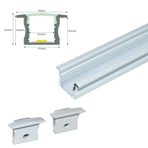 Profilo da incasso in alluminio per striscia LED con diffusore