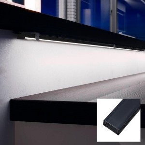 Profilo da superficie in alluminio per striscia LED con diffusore _ Nero