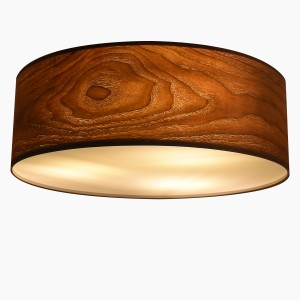 Lampada da soffitto con paralume effetto legno "AGUDES" - 3xE27