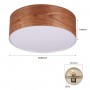 Lampada da soffitto con paralume effetto legno "AGUDES" - 3xE27