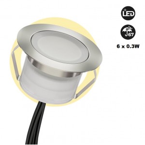 Kit 6 faretti LED da incasso a terra LED 0,3W - 12V-DC - IP67