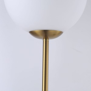 Lampada da terra "BAILEY" con sfera in vetro opalino