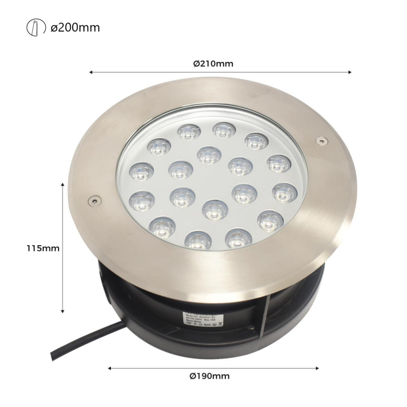 Faro Led da incasso 18W 8cm 1260lm Evo - AlfaLED