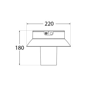 Lampada solare LED "FELICE 200" 18 cm con sensore PIR