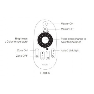 Telecomando LED monocolore/CCT - 4 zone - Rotellina girevole - FUT006 - Mi Light - Mi Boxer