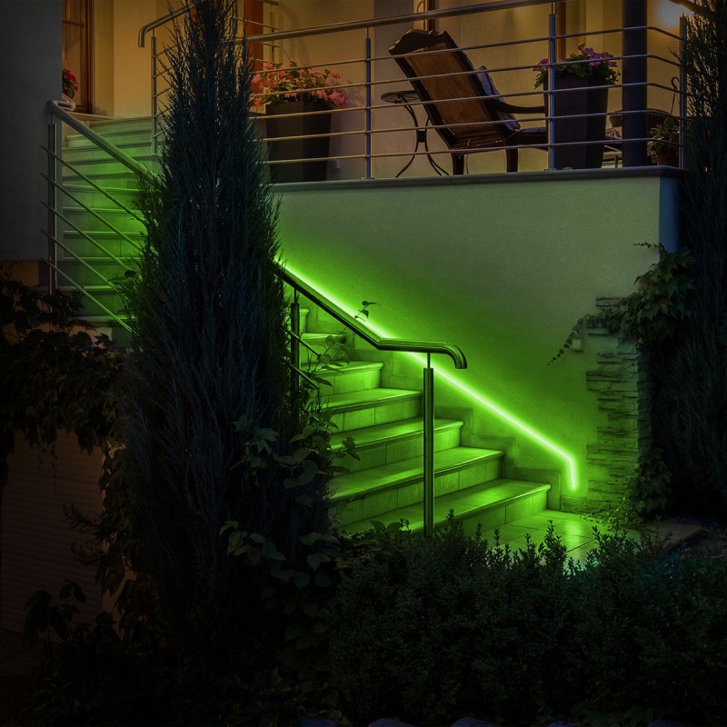 Neon flessibile a LED 24V/DC 4x10mm - 5 metri - Kit completo - IP67 - 11W/m - Curvatura laterale Neon flessibile a LED 24V/DC 4x10mm - 5 metri - Kit completo - IP67 - 11W/m - Curvatura laterale