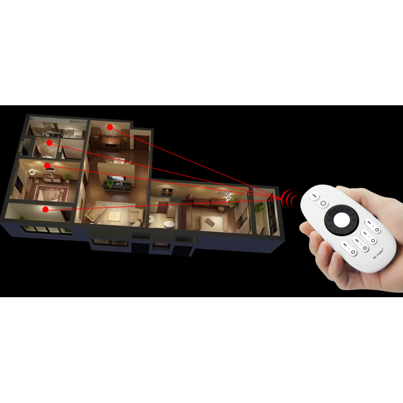 Telecomando LED monocolore/CCT - 4 zone - Rotellina girevole - FUT006 - Mi Light - Mi Boxer Telecomando LED monocolore/CCT - 4 zone - Rotellina girevole - FUT006 - Mi Light - Mi Boxer