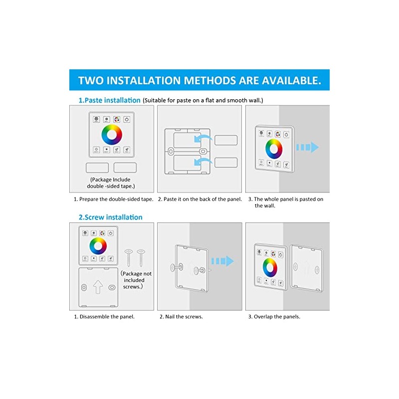 Driver RGBW per strisce LED con pannello a sfioramento RF - 5-24V/DC Driver RGBW per strisce LED con pannello a sfioramento RF - 5-24V/DC