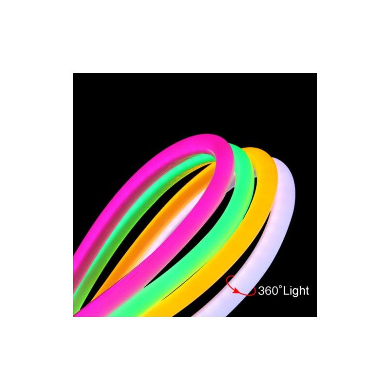 Neon LED flessibile circolare RGB 360º X 5 metri - Kit completo - 24 V - Ø20mm - IP67