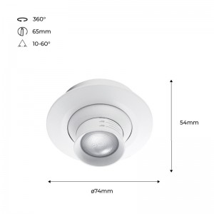 Faretto LED da incasso con zoom - Orientabile - Chip Cree - 2700K - 3W