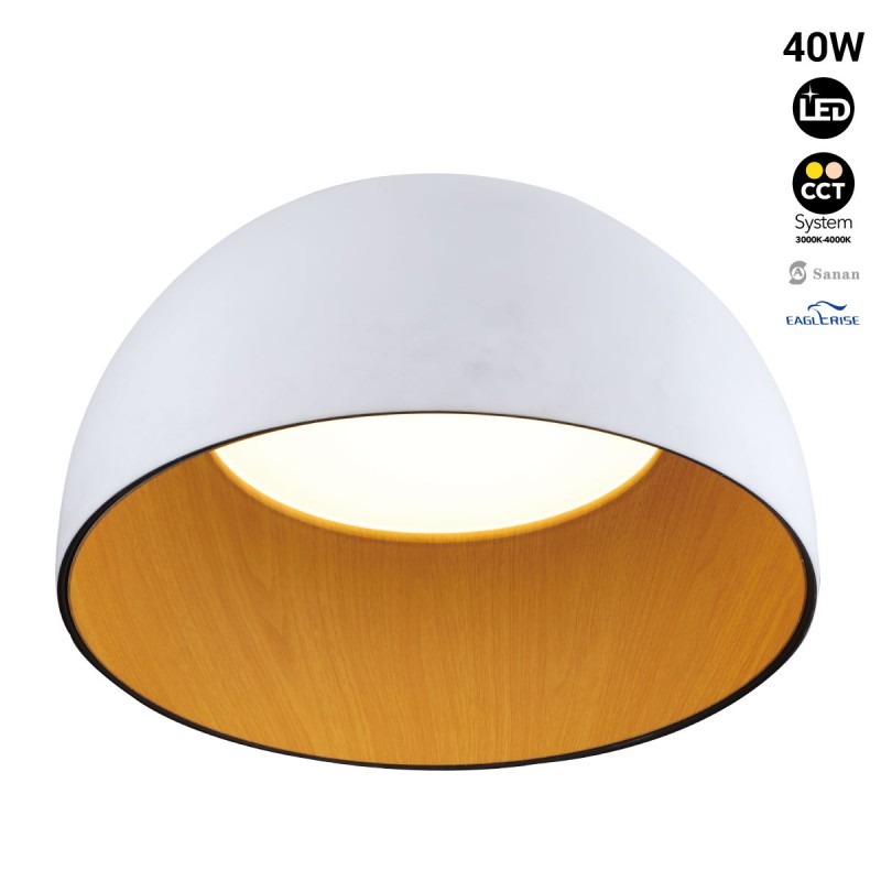 Lampada LED da soffitto "Gina" - Effetto legno - CCT 3000K - 4000K - 40W