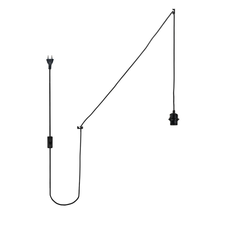 Portalampada E27 con cavo in PVC, interruttore e spina Portalampada E27 con cavo in PVC, interruttore e spina