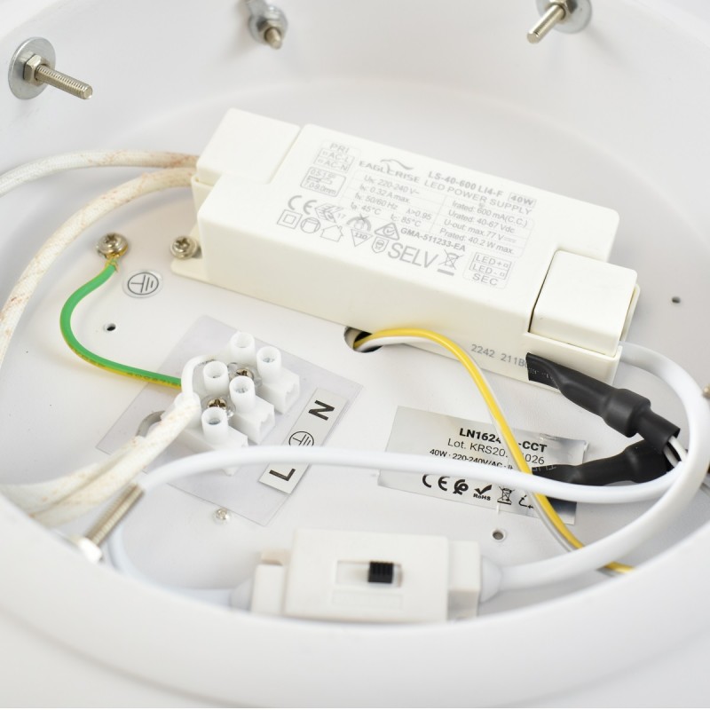 Lampada LED da soffitto "Gina" - Effetto legno - CCT 3000K - 4000K - 40W Lampada LED da soffitto "Gina" - Effetto legno - CCT 3000K - 4000K - 40W