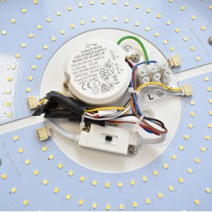Plafoniera LED - Effetto legno - CCT - Ø450mm - 28W