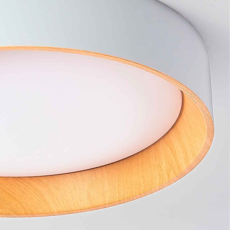 Plafoniera LED - Effetto legno - CCT - Ø450mm - 28W