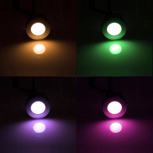 Kit luce da terra 6 fari RGB Ø58x9mm