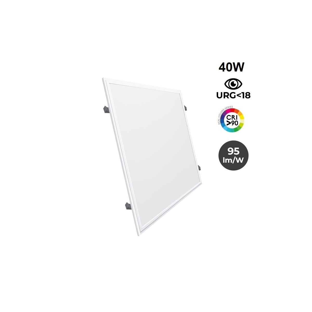 Pannello LED da incasso 60X60 cm - Driver OSRAM - 40W - UGR18 - CRI90 - Con kit di montaggio