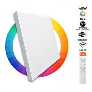 Pannello LED da superficie WIFI SMART RGB/RGBW + CCT - 60x60 cm - 40W - Con kit di montaggio