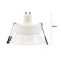 Anello circolare per lampadina GU10 / MR16 - Taglio Ø85 mm - UGR basso