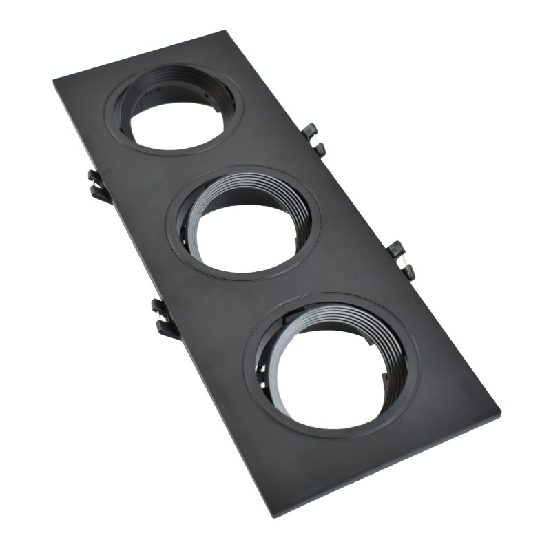 Anello inclinabile per tre lampadine GU10/MR16 - Taglio 75 x 235 mm Anello inclinabile per tre lampadine GU10/MR16 - Taglio 75 x 235 mm