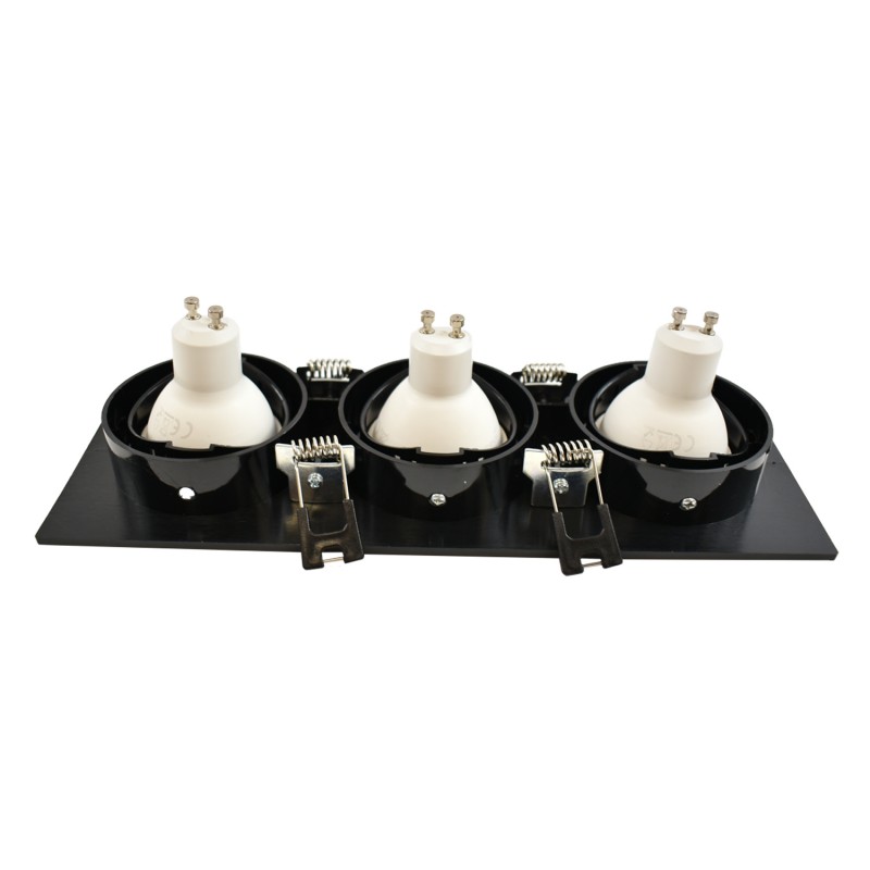 Anello inclinabile per tre lampadine GU10/MR16 - Taglio 75 x 235 mm Anello inclinabile per tre lampadine GU10/MR16 - Taglio 75 x 235 mm