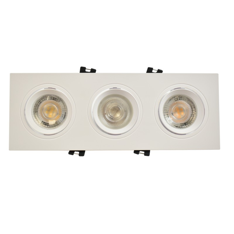 Anello inclinabile per tre lampadine GU10/MR16 - Taglio 75 x 235 mm