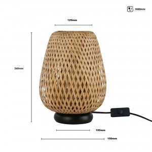 Lampada da tavolo in vimini "CARL" - E27