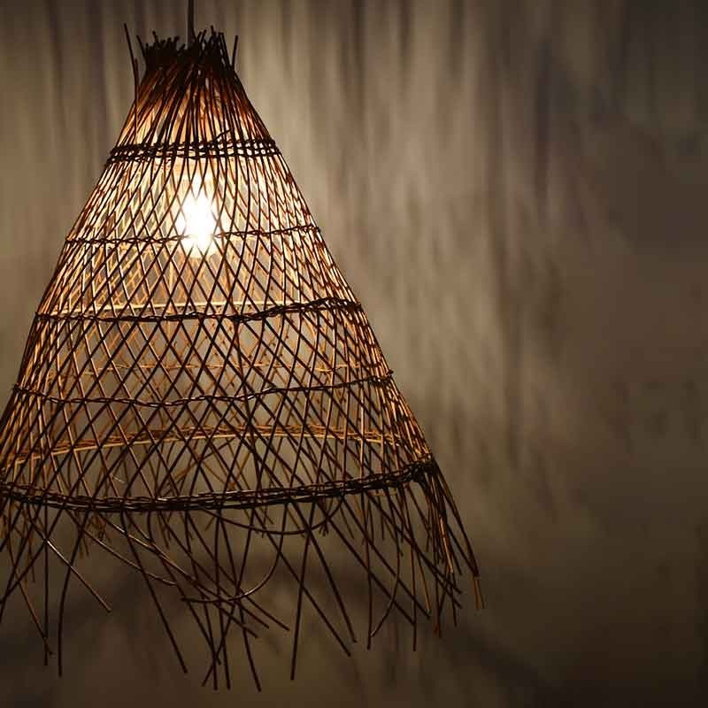 Lampada a sospensione in vimini "Willow" con interruttore e spina Lampada a sospensione in vimini "Willow" con interruttore e spina